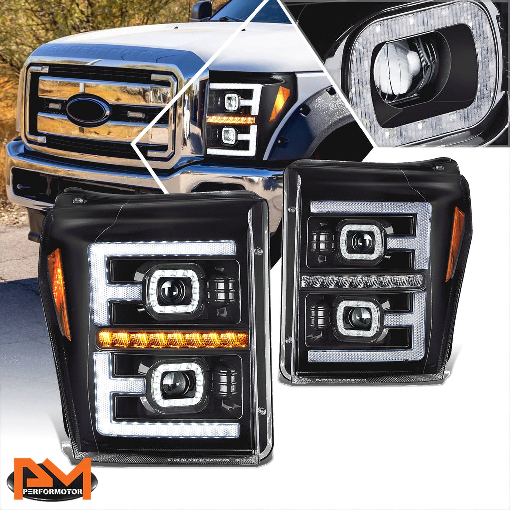 LED Sequential DRL Projector Headlights for Ford F250-F550 SD (2011–2016)