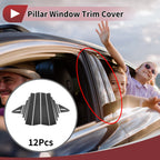 12 Pcs Car Door Pillar Window Trim for Toyota Allion (2021–2023) Carbon Fiber