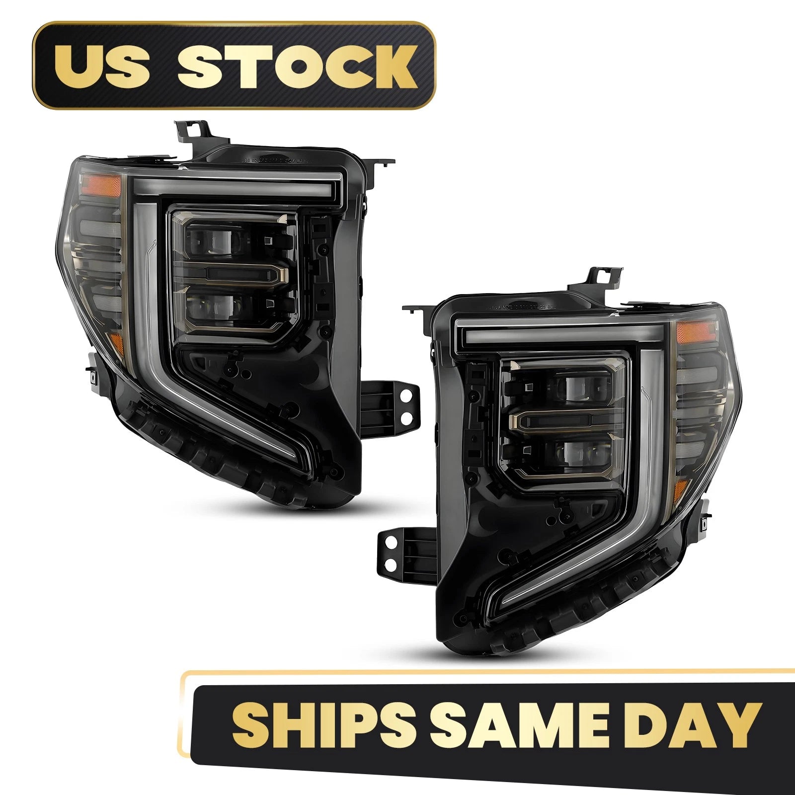 Full LED Headlights for GMC Sierra 1500 AT4 AT4X (2022–2024) Left & Right Pair