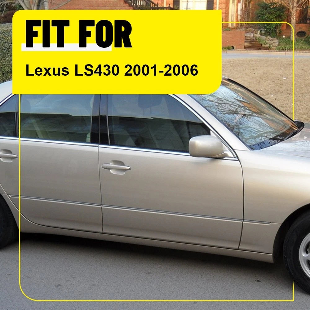 Glossy Black Window Door Trim Covers for Lexus LS430 (2001–2006)