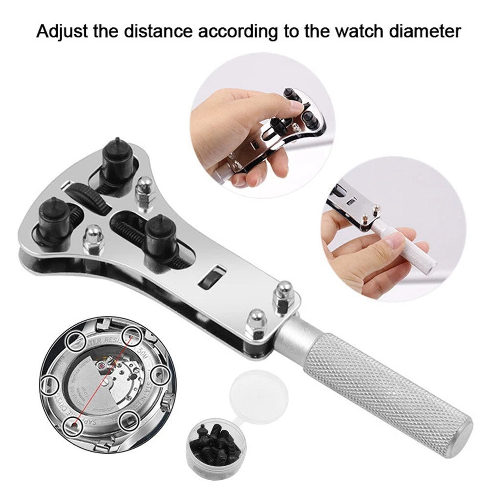 Watch Case Opener Tool for Screw Back Rear Cover (Robust Steel Build)