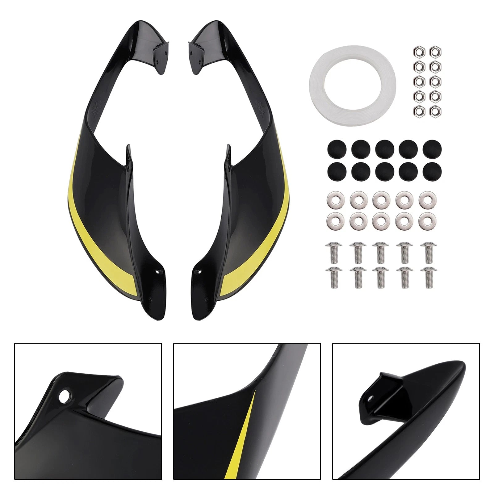Front Side Winglets for Yamaha YZF R1 R1M (2021–2024) Black