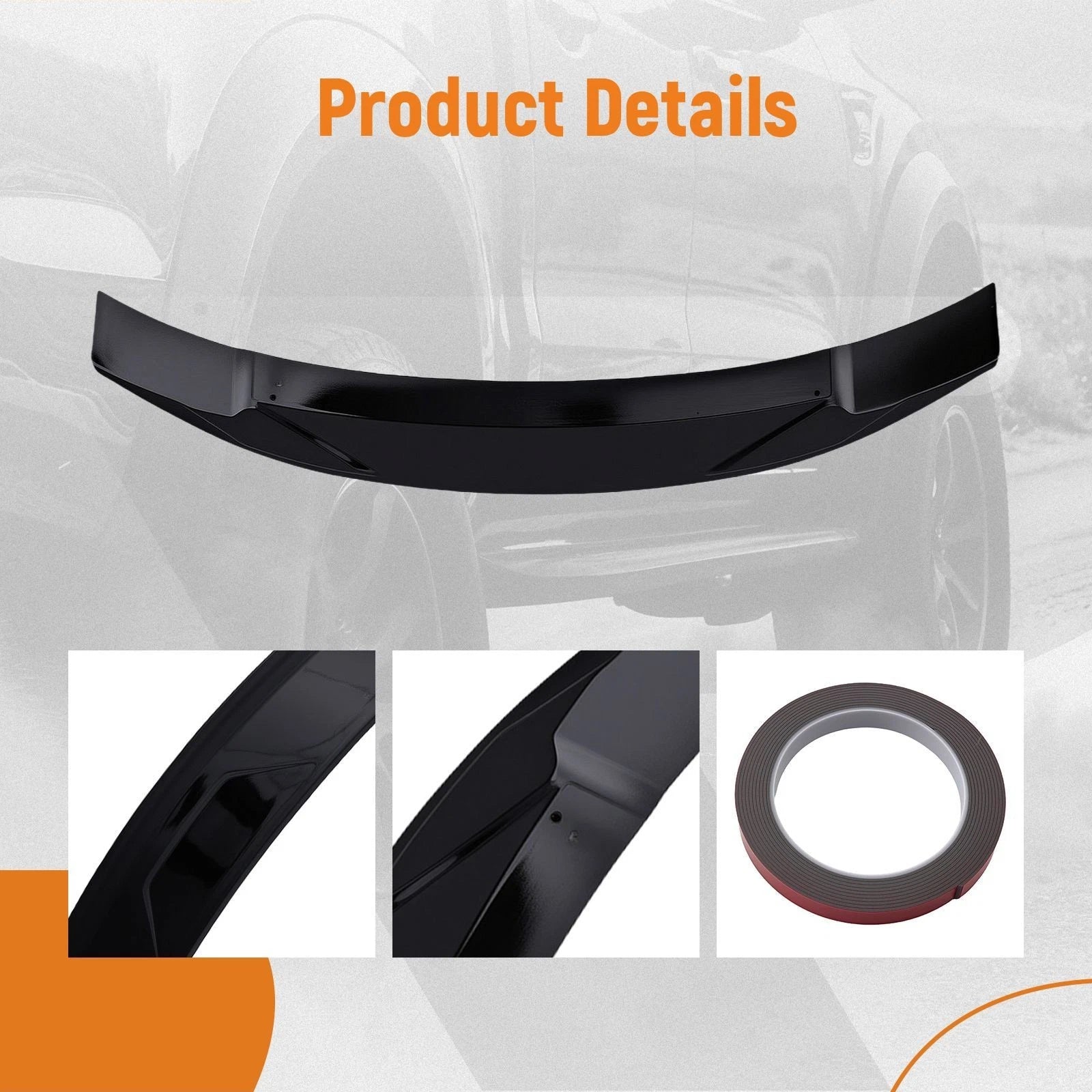 Trunk Lip Spoiler for Hyundai Sonata (2020–2025) Glossy Black Duckbill