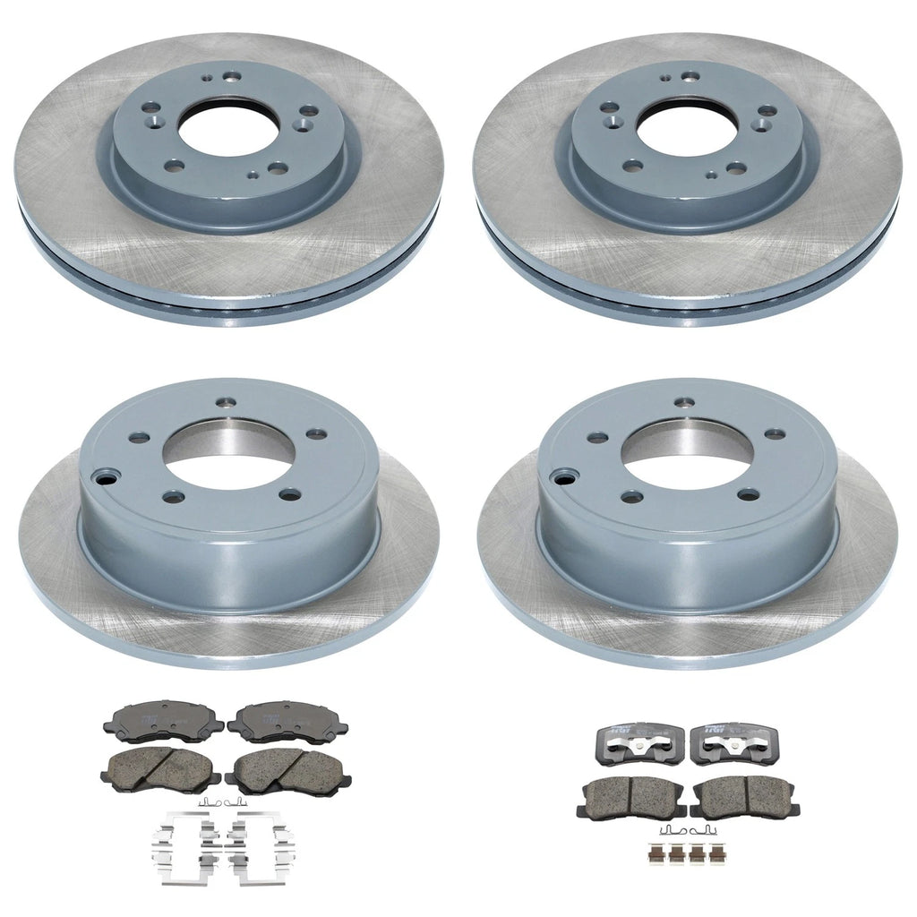 Set of 4 DuraGo Disc Brake Rotors & TRW Ceramic Pads for Compass Patriot (2007–2017)