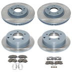 Set of 4 DuraGo Disc Brake Rotors & TRW Ceramic Pads for Compass Patriot (2007–2017)