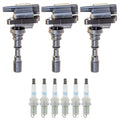 Set of 3 Ignition Coils & 6 NGK Iridium Spark Plugs for Sedona XG300 (1999–2006)