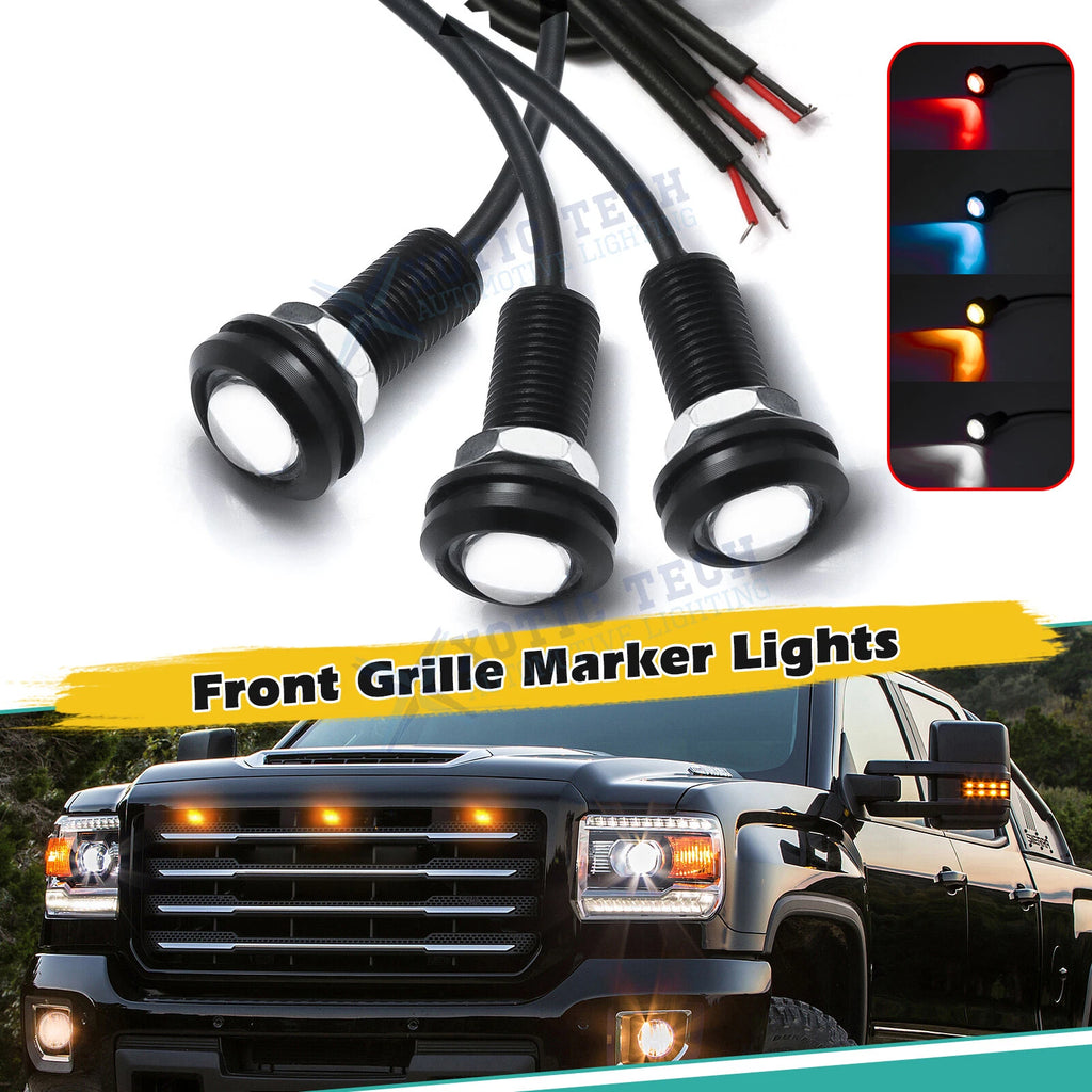 LED Front Grille Bumper Lights with Harness for GMC Sierra 1500 2500HD