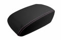Leather Console Lid Armrest Cover for Ford Focus (2012–2018) Black Pink Stitch