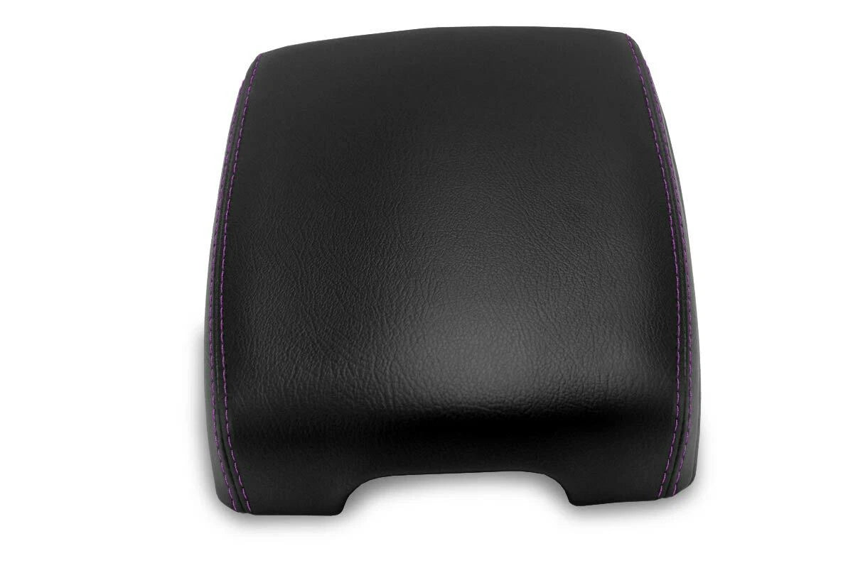 Leather Console Lid Armrest Cover for Infiniti FX35 (2009–2012) Purple Stitch