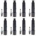 Set of 8 NGK G-Power Platinum Spark Plugs & Coil Boots for Benz W140 S420 S500 (1992–1999)