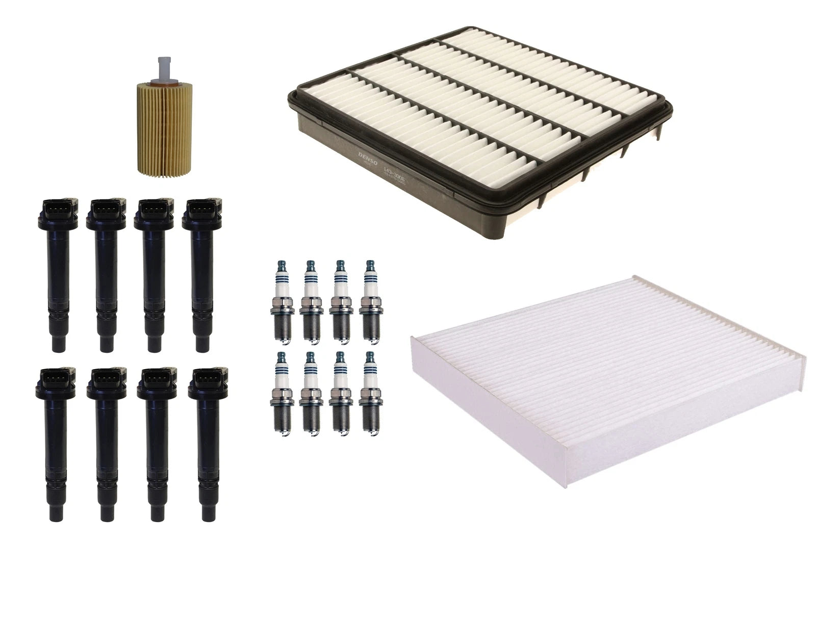 Set of 8 Ignition Coils & 8 Spark Plugs for Lexus Toyota V8