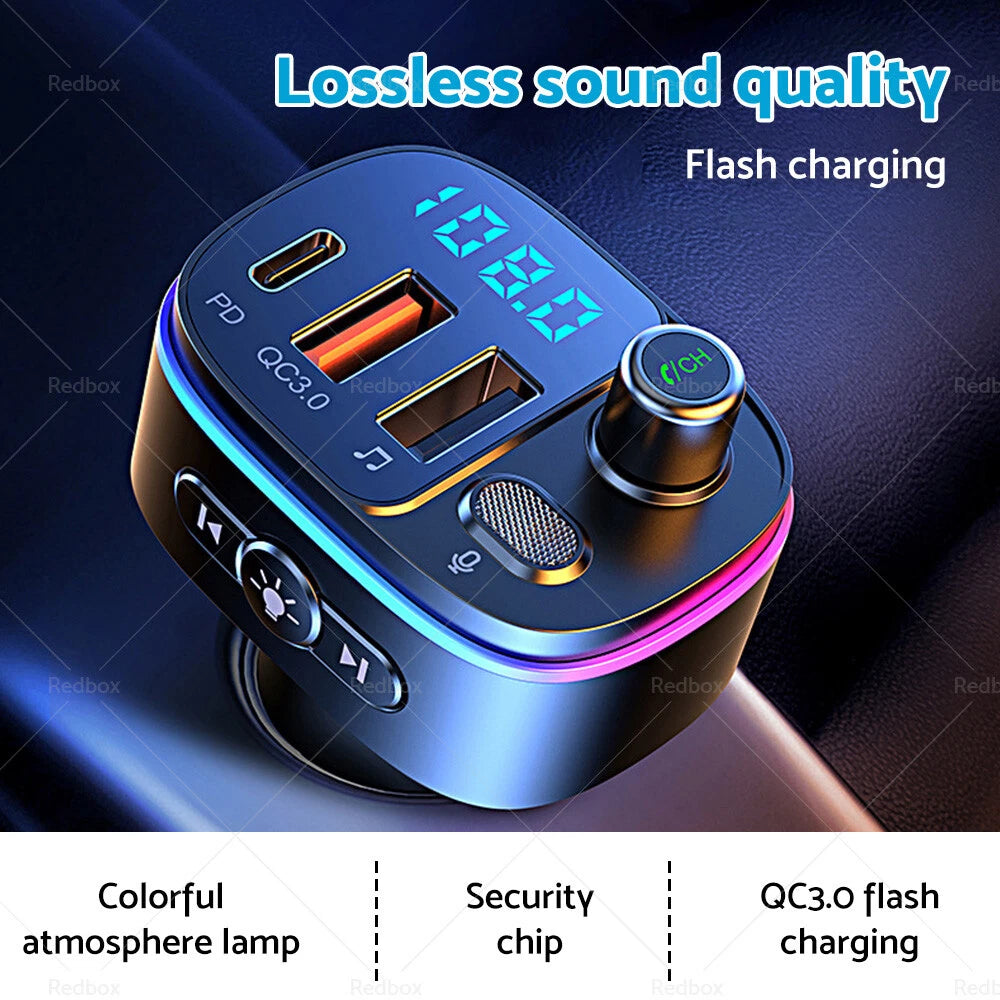 Bluetooth FM Transmitter Wireless Car Radio Adapter for