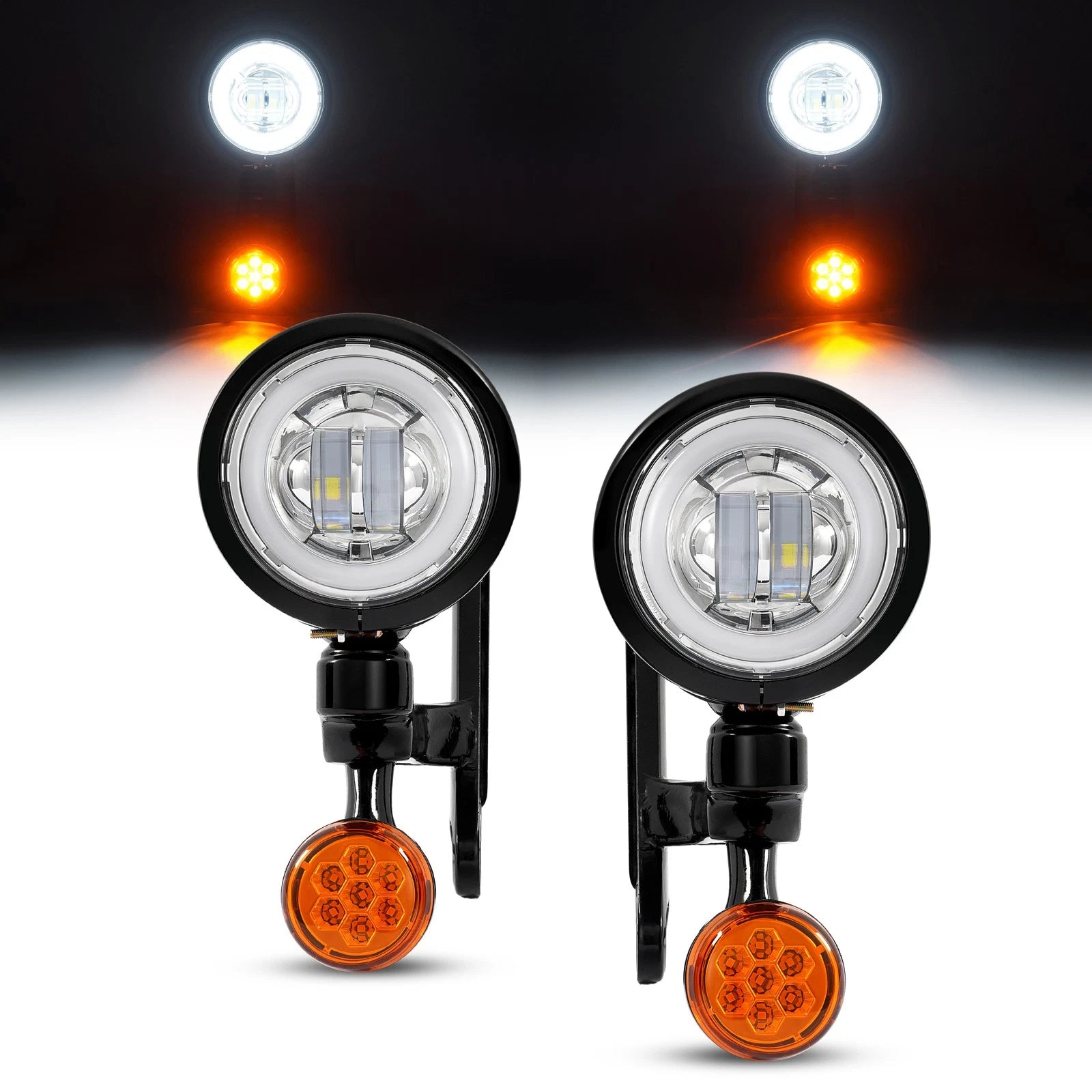 4.5" LED Spot Fog Light Turn Signal for Harley Electra Glide Road King (1994–2024)