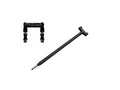 Roll Design Black +1 Extended Steering Stem Clamp Kit for Honda TRX700XX (2008–2009)
