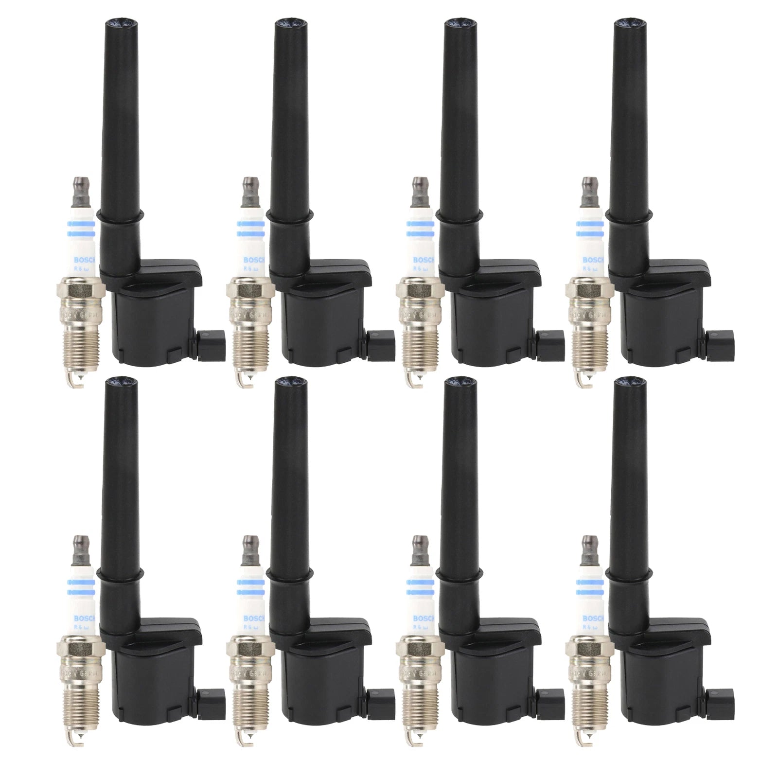 Set of 8 Ignition Coils & Double Platinum Spark Plugs for Ford Lincoln Mercury