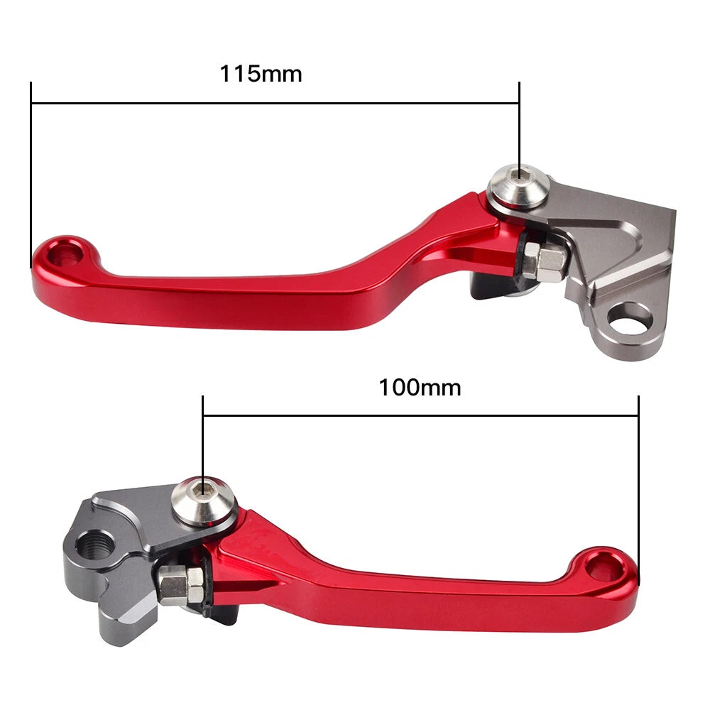 CNC Pivot Brake Clutch Levers for Honda CRF150R CRF450R (2002–2018) Red