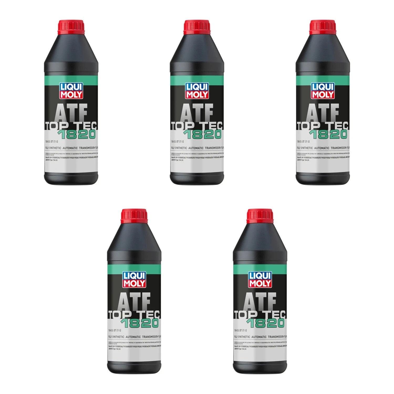 Set of 5 Liqui Moly Top Tec ATF 1820 Automatic Transmission Fluid (5L)