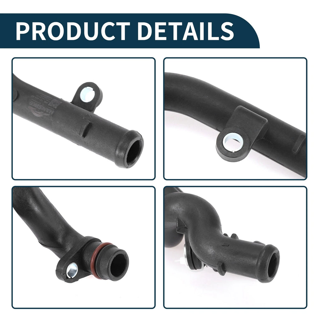 Radiator Hose Coolant Pipe for Volkswagen Touareg (2010–2014) 1 Pcs Plastic Black