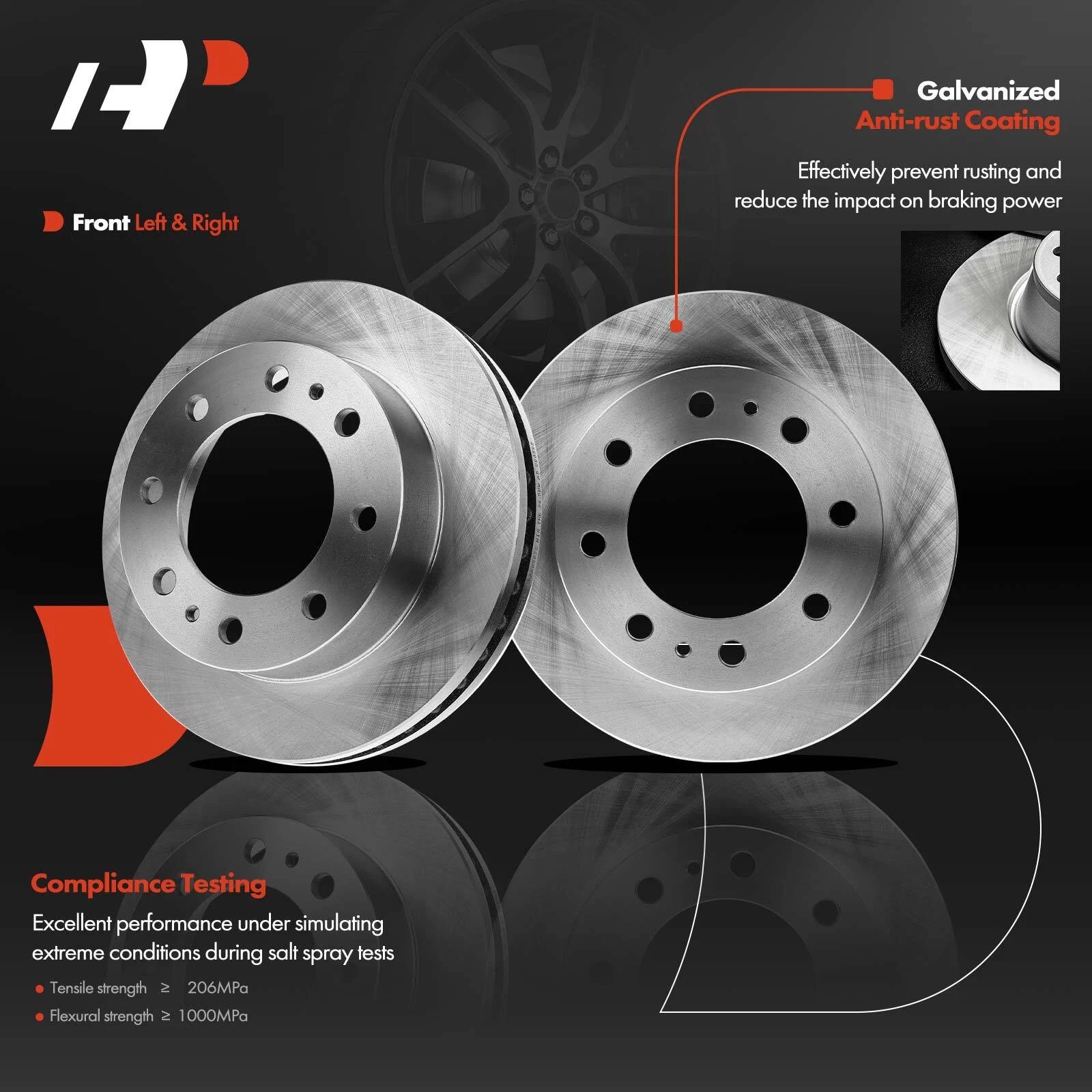 Front Disc Brake Rotor and Pad Set for Chevy Silverado GMC Savana