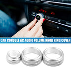 3 x Knob Cover for BMW F20 F22 F30 (2011-2019) Silver Tone