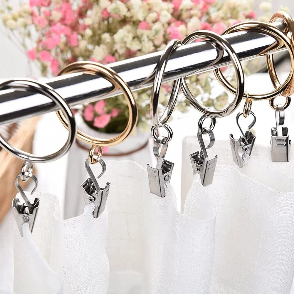 50 PCS Stainless Steel Curtain Clips for Photos Decoration Wire Holder