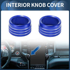 Center Console Audio Media Switch Knob Cover for Dodge Ram (2019-2021) 2 x Blue