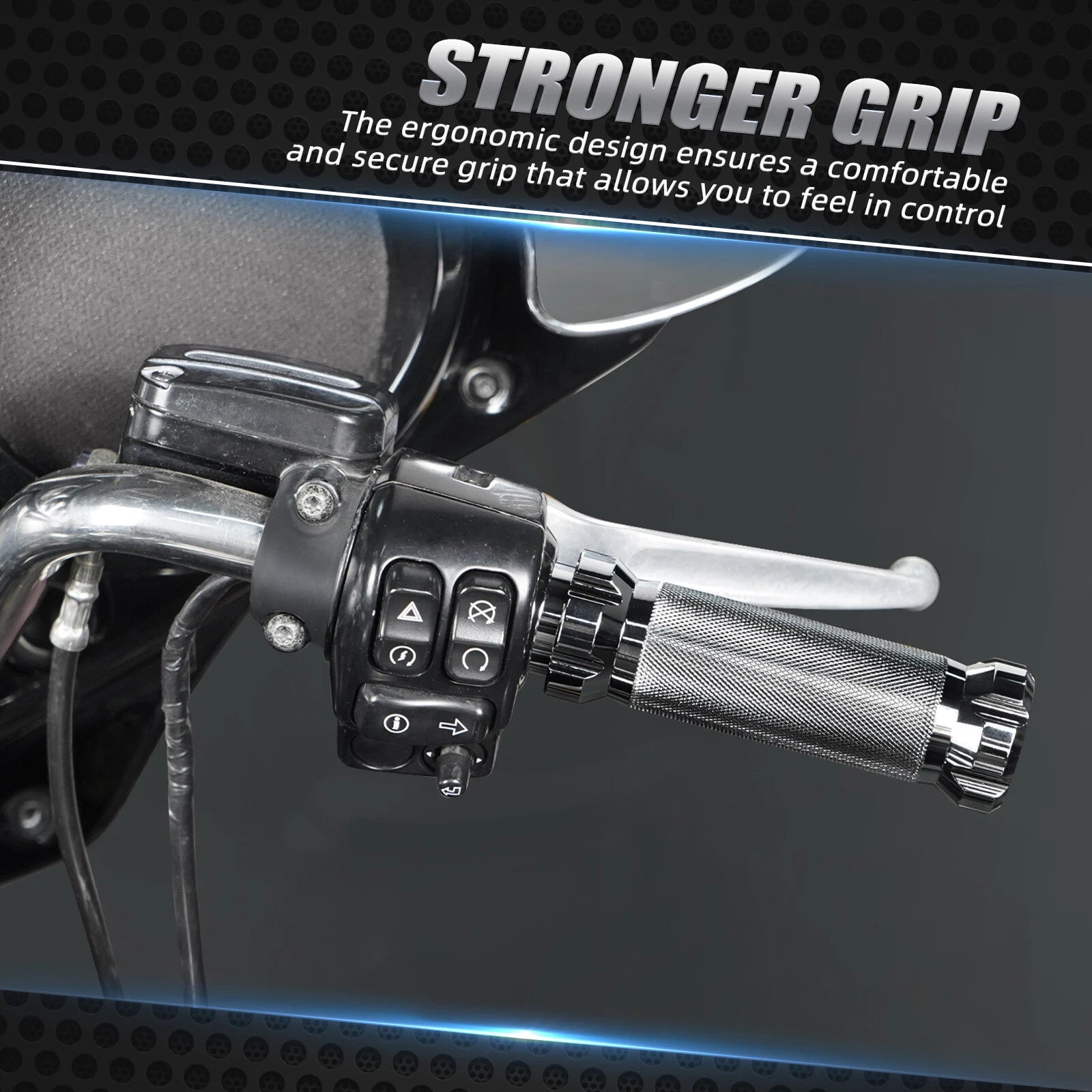 Chrome Handlebar Grips for Harley Street Glide FLHX (2008–2023) CVO FLHXSE (2015–2022)