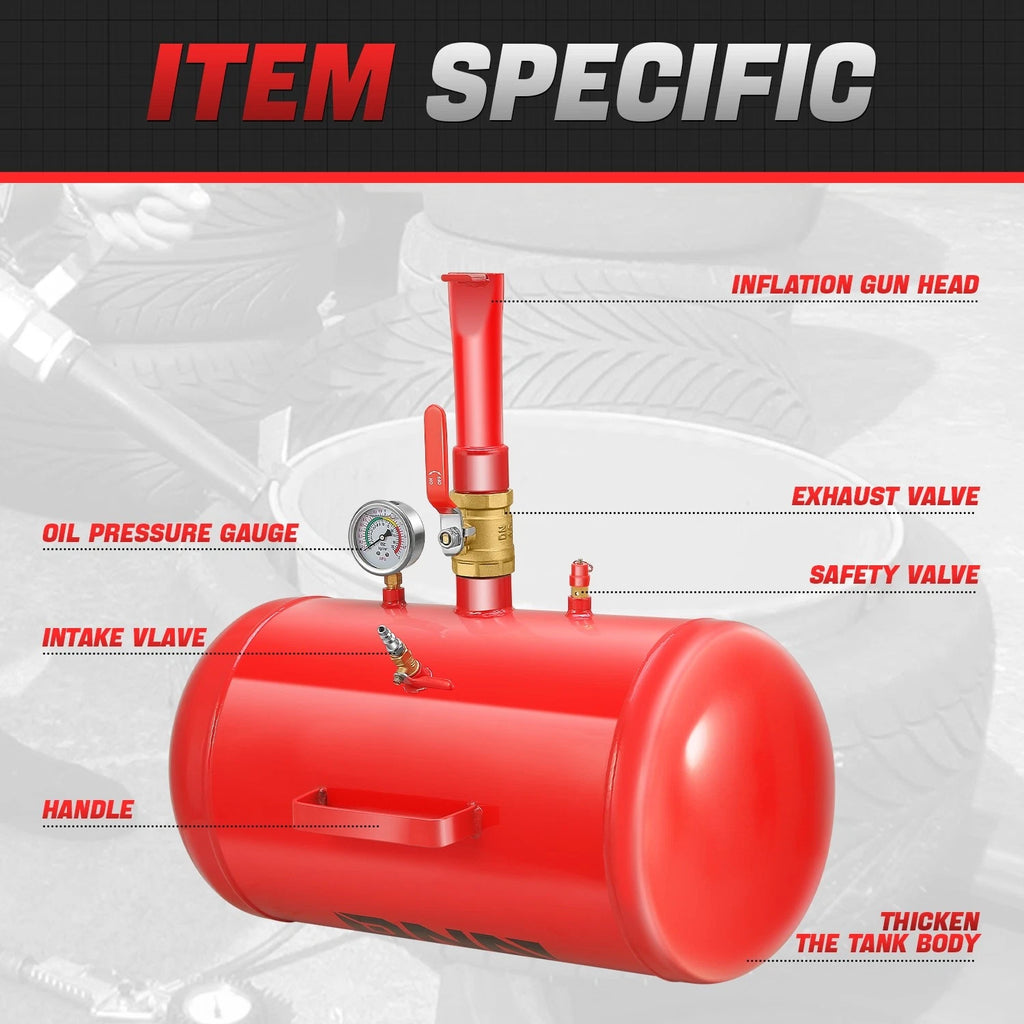 10 Gallon Air Blaster Bead Seater for High Pressure (120PSI, 7.5bar)