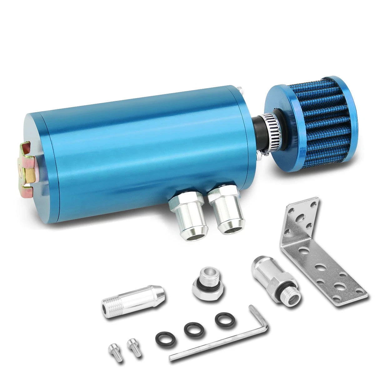 Aluminum Engine Oil Catch Tank 140ml + Filter for Universal (Fits 1/2" & 5/8" Hose)