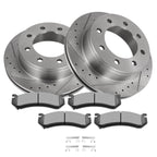 Rear Drilled Brake Rotor & Pads for Chevrolet Avalanche 2500 GMC Yukon XL (2001–2006)