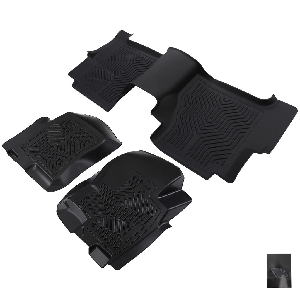 TPE Floor Mats for Nissan Frontier Crew Cab (2008–2021) Black All-Weather