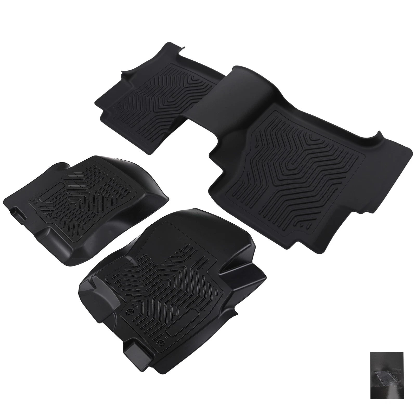TPE Floor Mats for Nissan Frontier Crew Cab (2008–2021) Black All-Weather