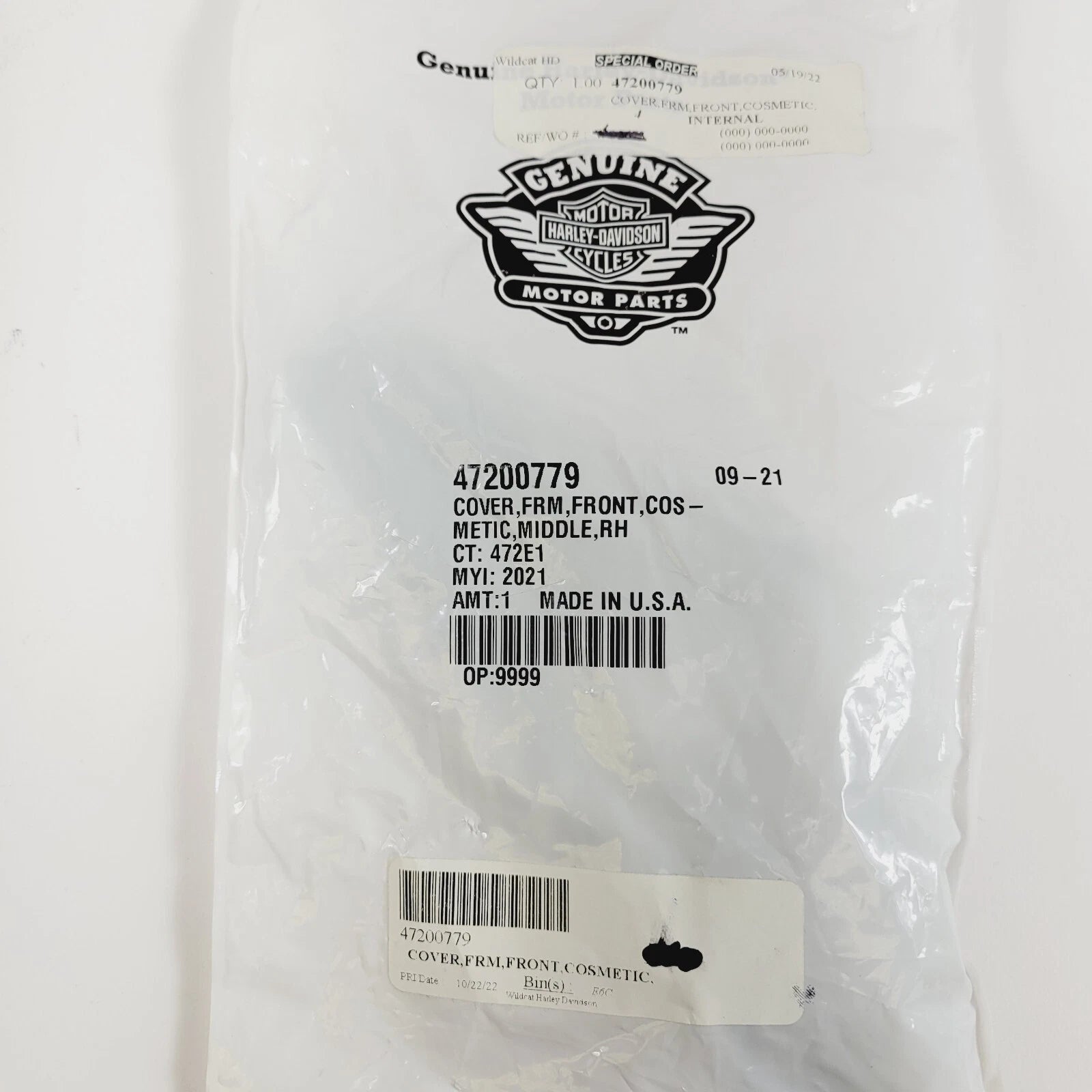 Right Front Frame Neck Cover for Harley Davidson Sportster S (2021–2023) 47200779