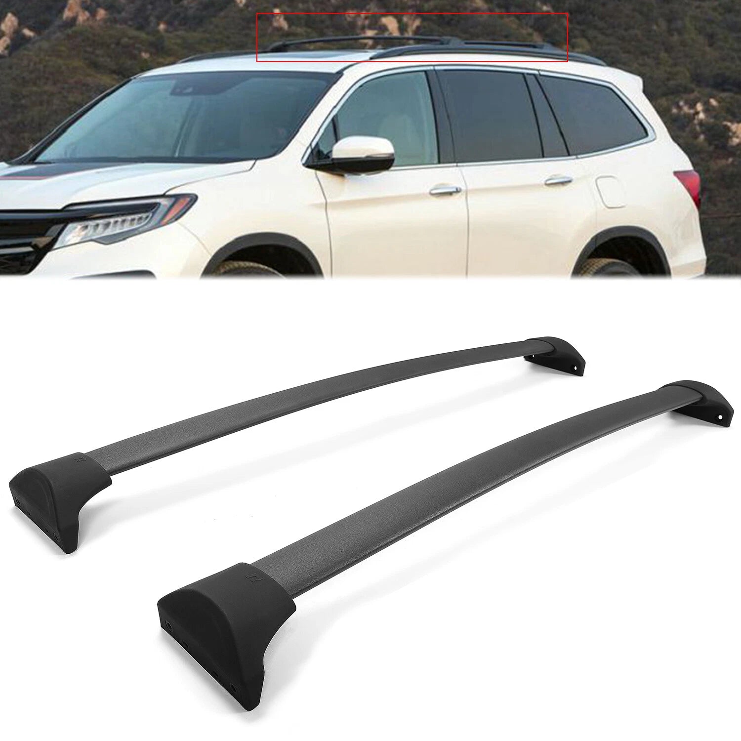 Set of 2 Roof Rack Cross Bars for Honda Pilot (2016–2022) Aluminum