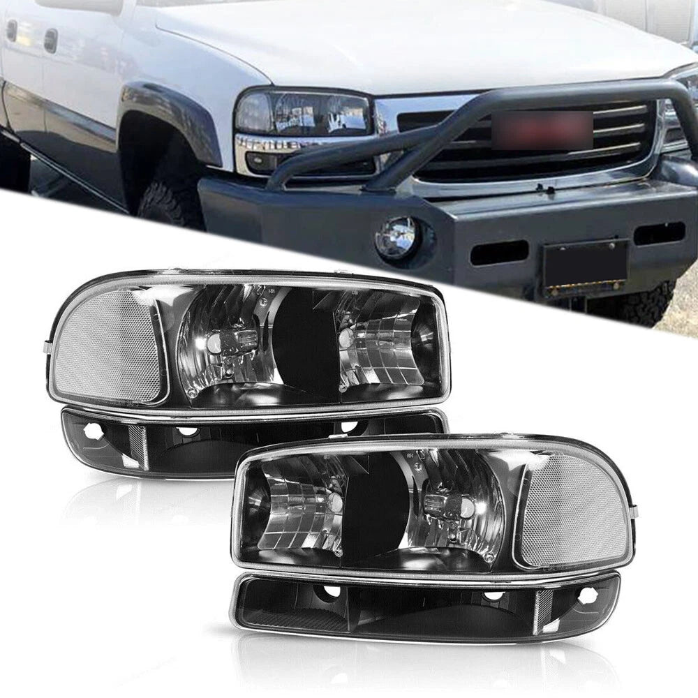Set of 4 Headlight Assemblies for Sierra 1500, Yukon (1999–2007)