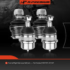 Set of 4 Front Lower & Upper Ball Joints for Dodge Ram 1500 2500 (1994–1999)