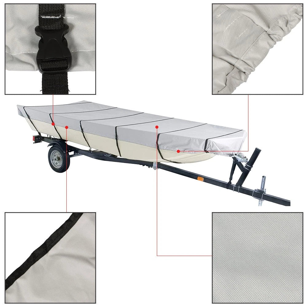 Jon Boat Cover for Jon Boat (14ft) - Waterproof Heavy Duty Trailerable