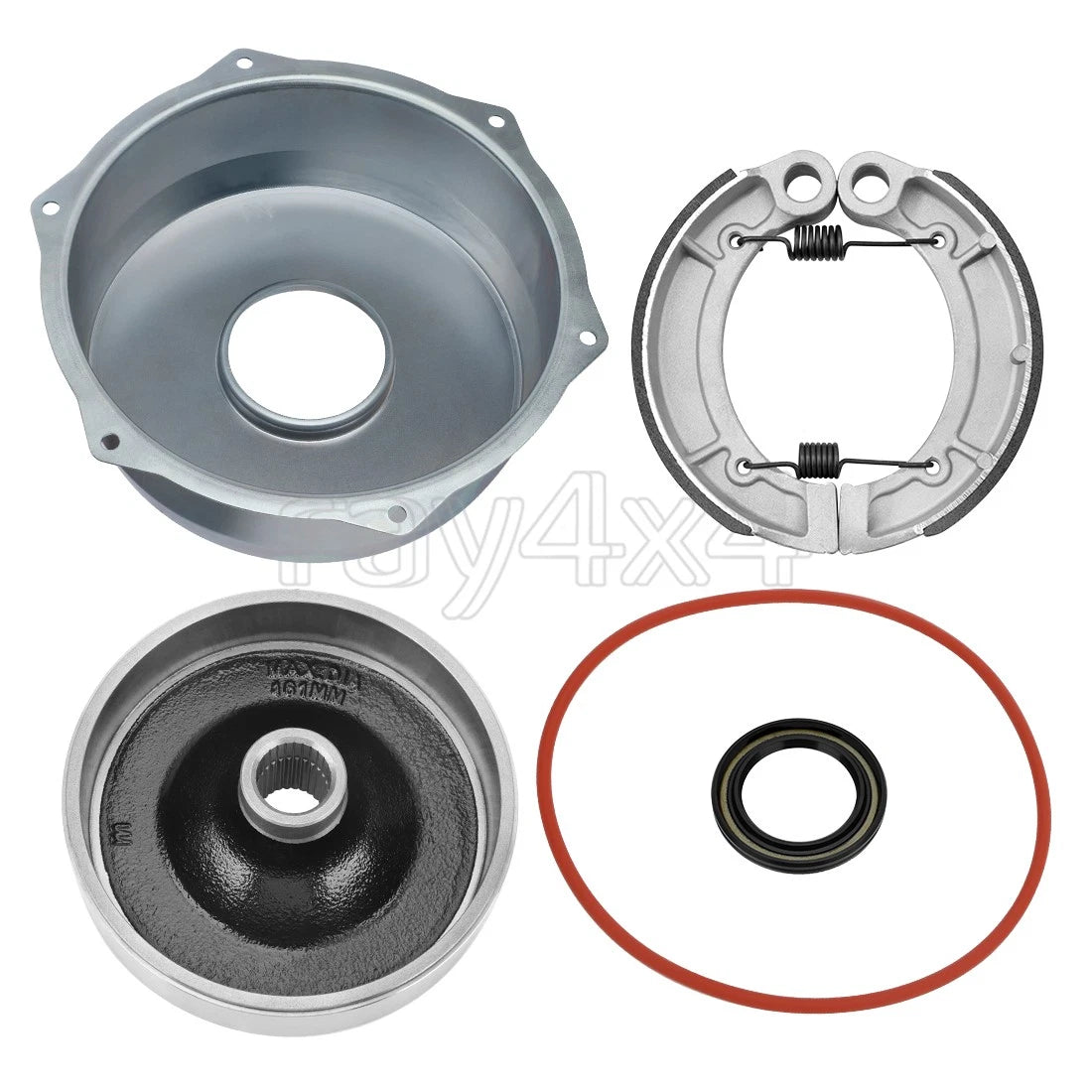 Rear Brake Drum Hub Shoes Cover Kit for Yamaha Grizzly 350 (2007–2014)