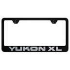 Laser Etched on Black License Plate Frame - Officially Licensed for GMC Yukon XL