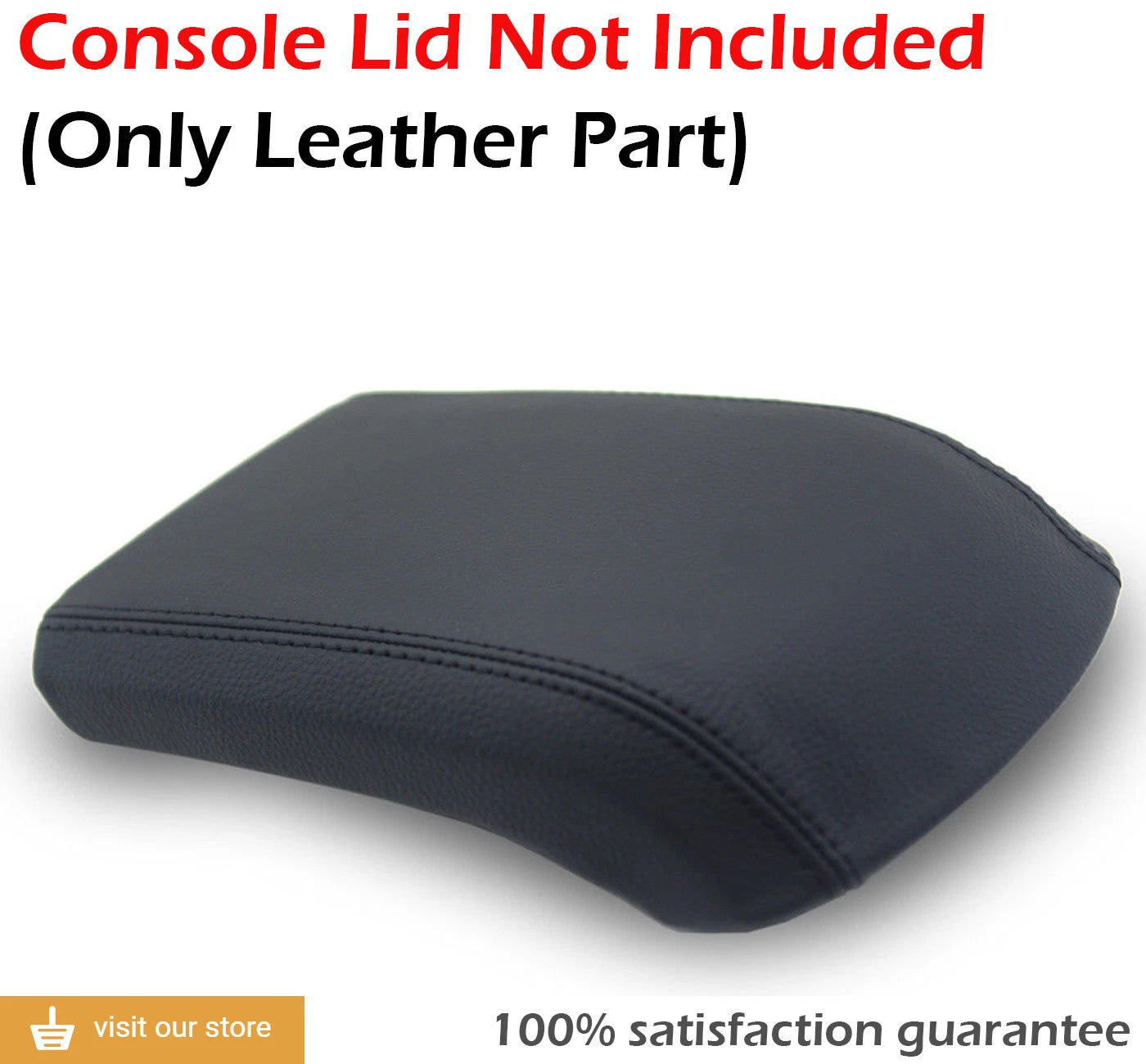 Center Console Armrest Cover for Ford Escape (2013–2016) Black Leather