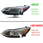 Driver Halogen Headlight for Chevrolet Cruze (2016–2019) w/ LED DRL & Bulb LH