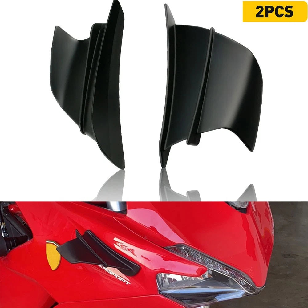 Winglets Air Deflector Wing Kit for Honda Motorcycle (Gloss Black, ABS)