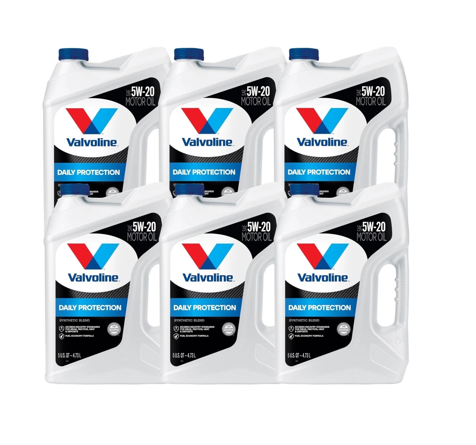 Set of 6 Valvoline 5W-20 Synthetic Blend Motor Oil (30 Quarts)