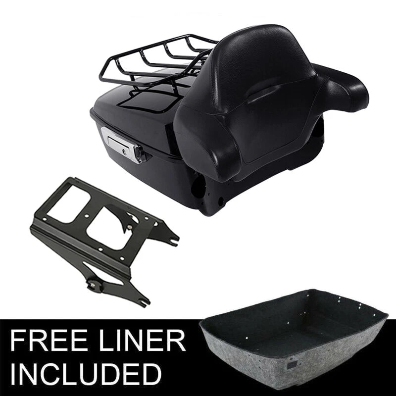 Trunk Backrest Pad Mount Rack for Harley Touring Road King (2009–2013)