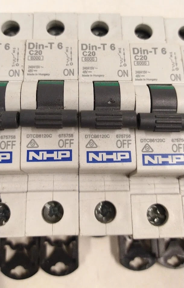 10X NHP Din-T 6 C20 6000 48V Breaker Switch