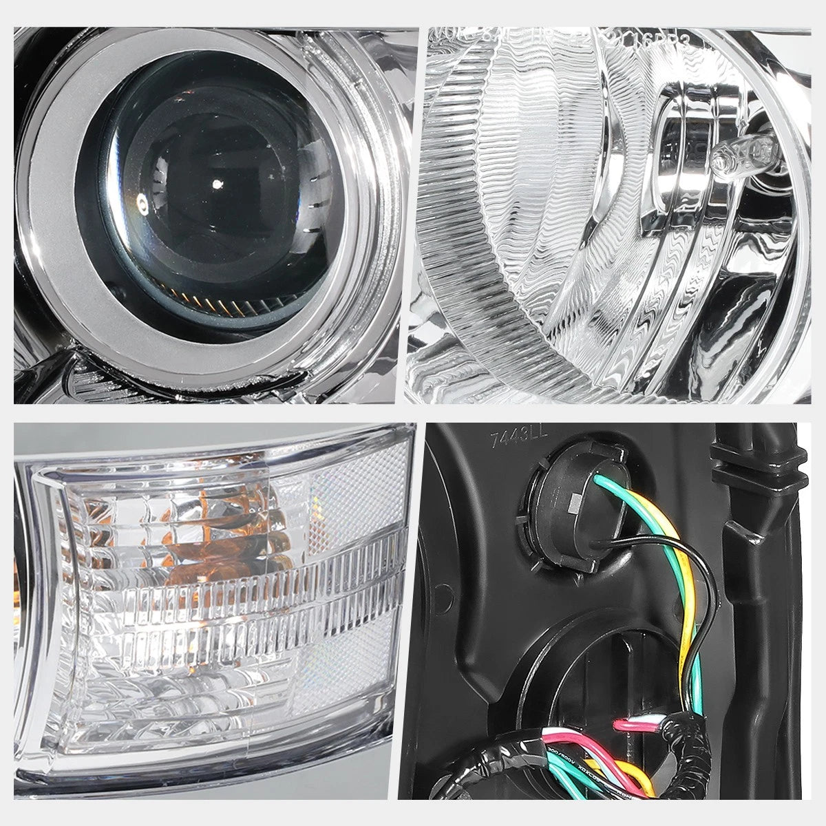 Projector Headlights for Chevy Silverado 2500HD/3500HD (2015–2019) Chrome/Clear