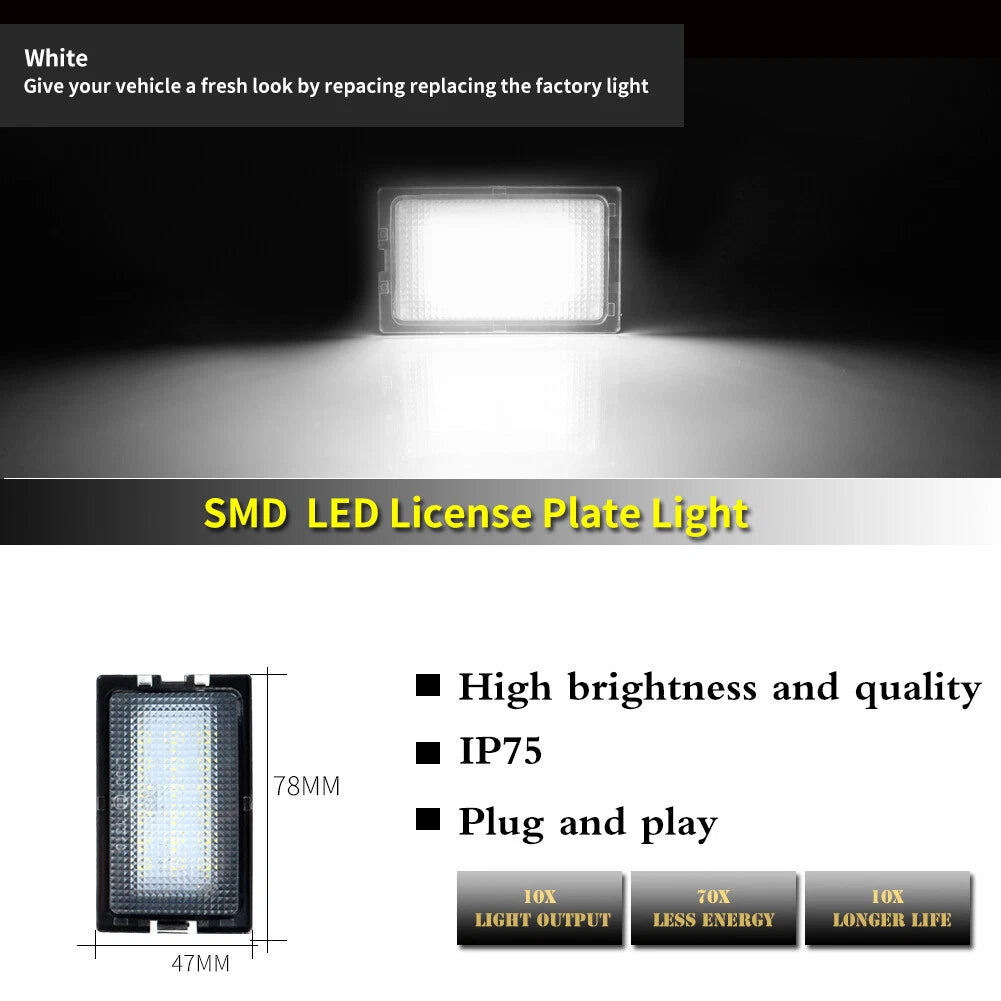 Set of 2 LED License Plate Lights for Range Rover Sport Discovery (2005–2016)