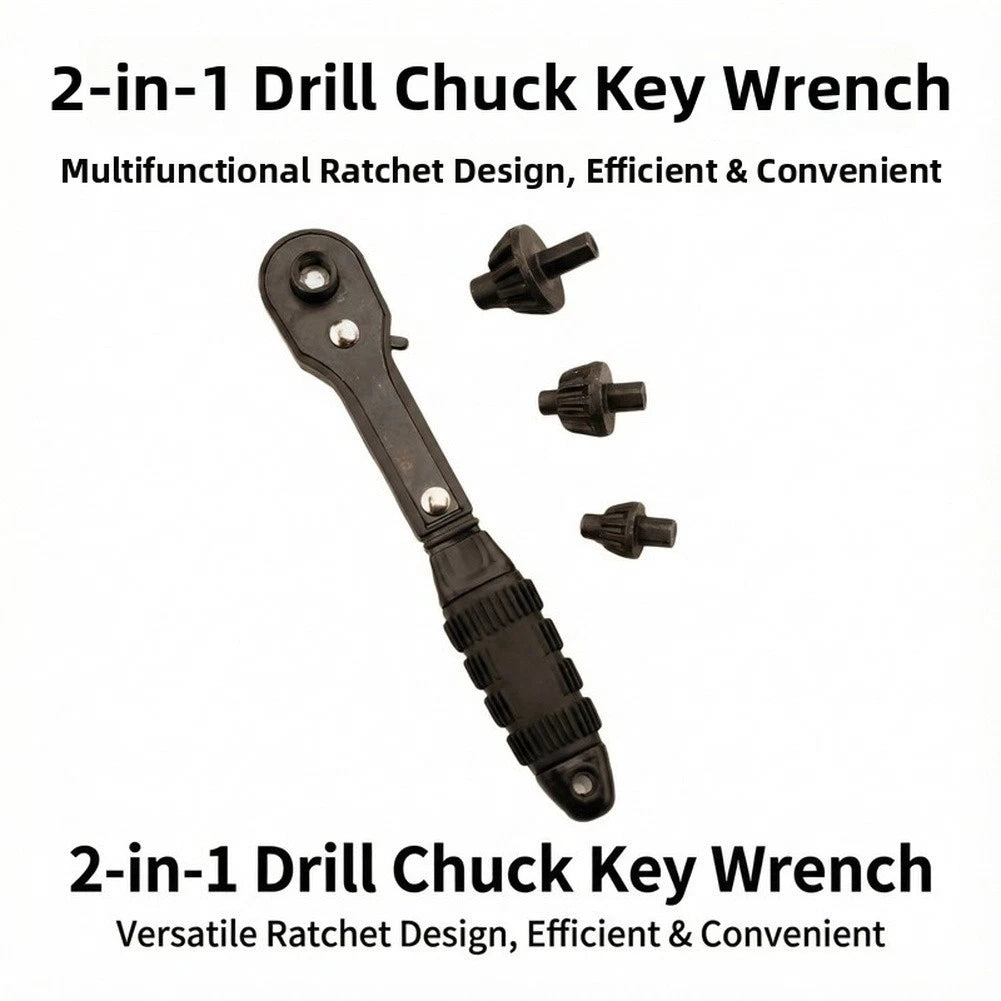 2 in 1 Drill Chuck Key and Ratchet Wrench Set for Power Tools