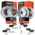 Drilled Rotor and Brake Pad Front & Rear for Toyota Corolla Matrix (2003–2013)