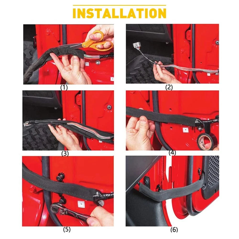 2Pc Door Limiting Strap Wire for Jeep Wrangler JK JL JT (2007–2021)